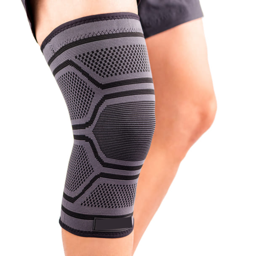 Copper-Infused Compression Knee Brace – Gray/Black