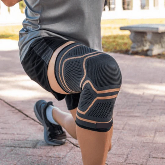 Copper-Infused Compression Knee Brace – Gray/Black